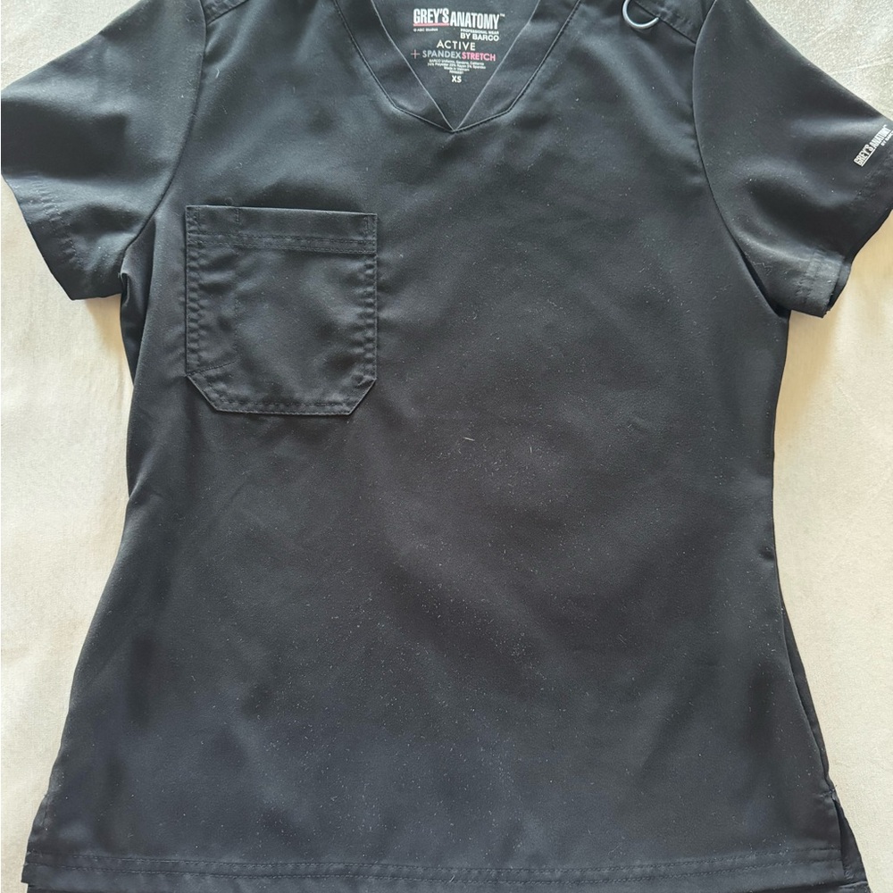 Grey's Anatomy Black Scrub Top